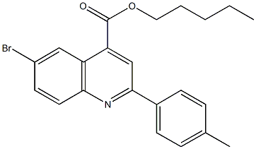 pentyl 6-bromo-2-(4-methylphenyl)-4-quinolinecarboxylate Struktur