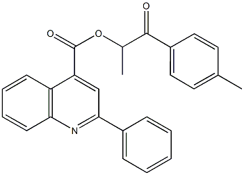 1-methyl-2-(4-methylphenyl)-2-oxoethyl 2-phenyl-4-quinolinecarboxylate Struktur