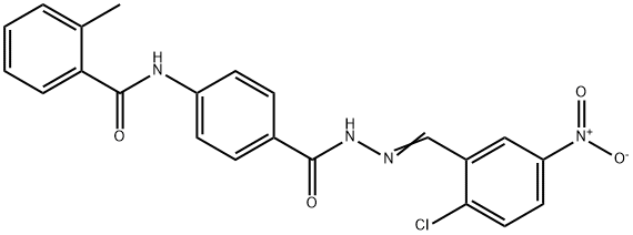 N-{4-[(2-{2-chloro-5-nitrobenzylidene}hydrazino)carbonyl]phenyl}-2-methylbenzamide Struktur