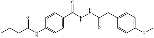 N-[4-({2-[(4-methoxyphenyl)acetyl]hydrazino}carbonyl)phenyl]butanamide Struktur