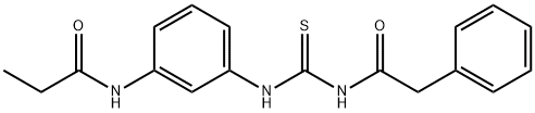 N-[3-({[(phenylacetyl)amino]carbothioyl}amino)phenyl]propanamide Struktur