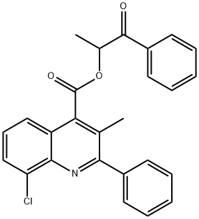 1-methyl-2-oxo-2-phenylethyl 8-chloro-3-methyl-2-phenyl-4-quinolinecarboxylate Struktur