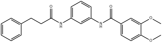 3,4-dimethoxy-N-{3-[(3-phenylpropanoyl)amino]phenyl}benzamide Struktur