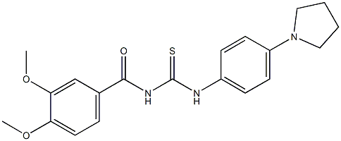 N-(3,4-dimethoxybenzoyl)-N'-[4-(1-pyrrolidinyl)phenyl]thiourea Struktur