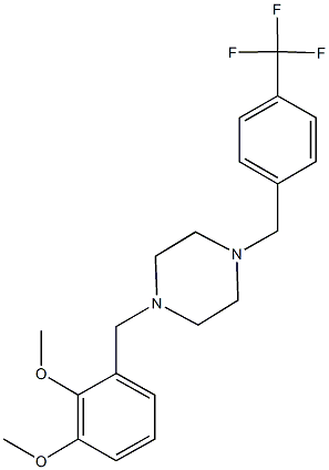 1-(2,3-dimethoxybenzyl)-4-[4-(trifluoromethyl)benzyl]piperazine Struktur