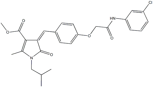 methyl 4-{4-[2-(3-chloroanilino)-2-oxoethoxy]benzylidene}-1-isobutyl-2-methyl-5-oxo-4,5-dihydro-1H-pyrrole-3-carboxylate Struktur