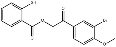 2-(3-bromo-4-methoxyphenyl)-2-oxoethyl 2-sulfanylbenzoate Struktur