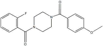 1-(2-fluorobenzoyl)-4-(4-methoxybenzoyl)piperazine Struktur