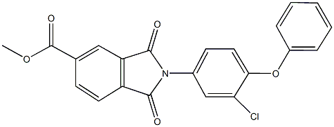 methyl 2-(3-chloro-4-phenoxyphenyl)-1,3-dioxo-5-isoindolinecarboxylate Struktur