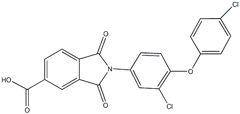 2-[3-chloro-4-(4-chlorophenoxy)phenyl]-1,3-dioxo-5-isoindolinecarboxylic acid Struktur