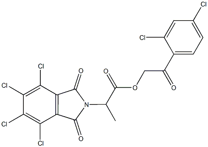 2-(2,4-dichlorophenyl)-2-oxoethyl 2-(4,5,6,7-tetrachloro-1,3-dioxo-1,3-dihydro-2H-isoindol-2-yl)propanoate Struktur