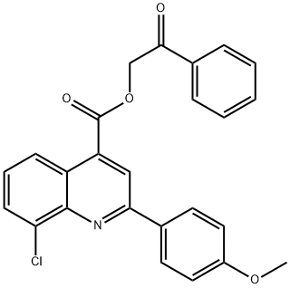 2-oxo-2-phenylethyl 8-chloro-2-(4-methoxyphenyl)-4-quinolinecarboxylate Struktur