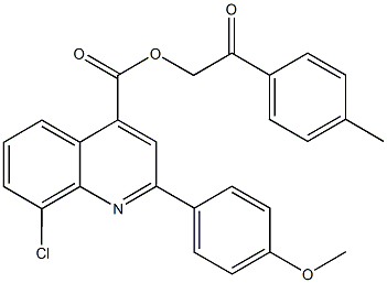 2-(4-methylphenyl)-2-oxoethyl 8-chloro-2-(4-methoxyphenyl)-4-quinolinecarboxylate Struktur