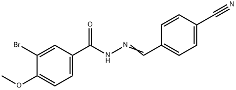 3-bromo-N'-(4-cyanobenzylidene)-4-methoxybenzohydrazide Struktur