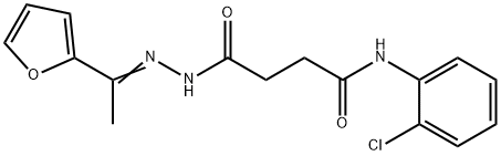 N-(2-chlorophenyl)-4-{2-[1-(2-furyl)ethylidene]hydrazino}-4-oxobutanamide Struktur