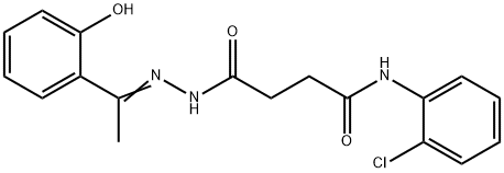 N-(2-chlorophenyl)-4-{2-[1-(2-hydroxyphenyl)ethylidene]hydrazino}-4-oxobutanamide Struktur