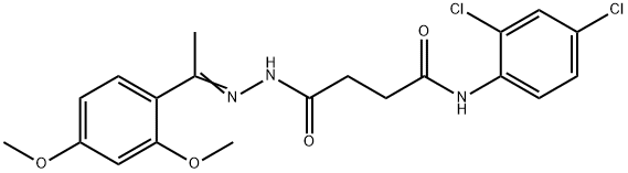 N-(2,4-dichlorophenyl)-4-{2-[1-(2,4-dimethoxyphenyl)ethylidene]hydrazino}-4-oxobutanamide Struktur