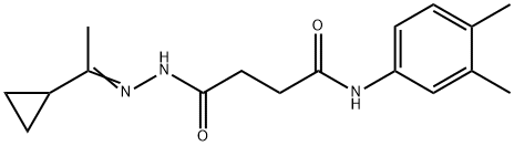 4-[2-(1-cyclopropylethylidene)hydrazino]-N-(3,4-dimethylphenyl)-4-oxobutanamide Struktur