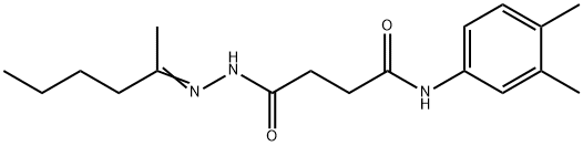 N-(3,4-dimethylphenyl)-4-[2-(1-methylpentylidene)hydrazino]-4-oxobutanamide Struktur