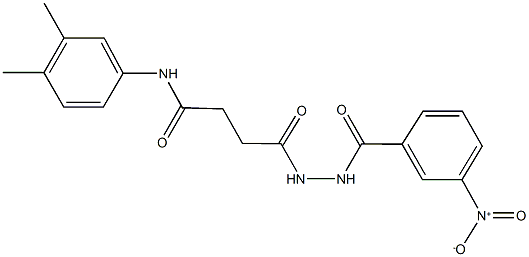 N-(3,4-dimethylphenyl)-4-(2-{3-nitrobenzoyl}hydrazino)-4-oxobutanamide Struktur