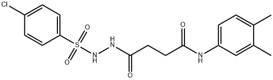 4-{2-[(4-chlorophenyl)sulfonyl]hydrazino}-N-(3,4-dimethylphenyl)-4-oxobutanamide Struktur