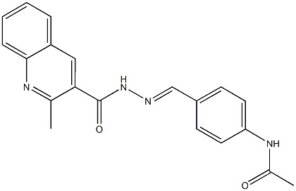 N-(4-{2-[(2-methyl-3-quinolinyl)carbonyl]carbohydrazonoyl}phenyl)acetamide Struktur