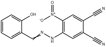 4-[2-(2-hydroxybenzylidene)hydrazino]-5-nitrophthalonitrile Struktur