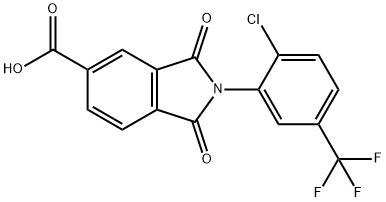 2-[2-chloro-5-(trifluoromethyl)phenyl]-1,3-dioxo-5-isoindolinecarboxylic acid Struktur