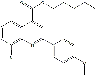 pentyl 8-chloro-2-(4-methoxyphenyl)-4-quinolinecarboxylate Struktur