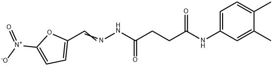 N-(3,4-dimethylphenyl)-4-[2-({5-nitro-2-furyl}methylene)hydrazino]-4-oxobutanamide Struktur