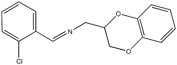 N-(2-chlorobenzylidene)(2,3-dihydro-1,4-benzodioxin-2-yl)methanamine Struktur