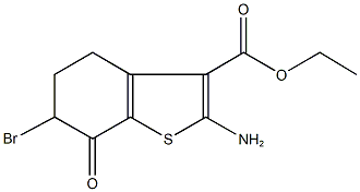 ethyl 2-amino-6-bromo-7-oxo-4,5,6,7-tetrahydro-1-benzothiophene-3-carboxylate Struktur