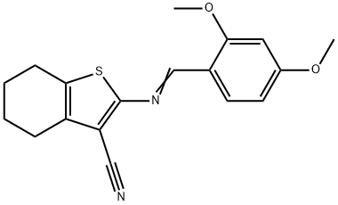 2-[(2,4-dimethoxybenzylidene)amino]-4,5,6,7-tetrahydro-1-benzothiophene-3-carbonitrile Struktur