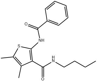 2-(benzoylamino)-N-butyl-4,5-dimethyl-3-thiophenecarboxamide Struktur