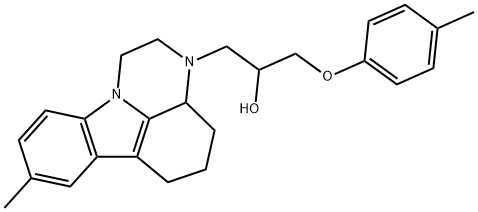 1-(8-methyl-1,2,3a,4,5,6-hexahydro-3H-pyrazino[3,2,1-jk]carbazol-3-yl)-3-(4-methylphenoxy)-2-propanol Struktur