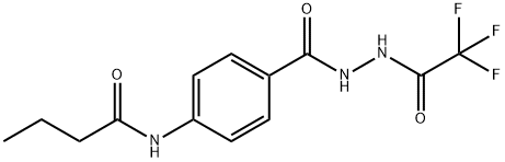 N-(4-{[2-(trifluoroacetyl)hydrazino]carbonyl}phenyl)butanamide Struktur