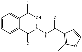 2-{[2-(2-methyl-3-furoyl)hydrazino]carbonyl}benzoic acid Struktur