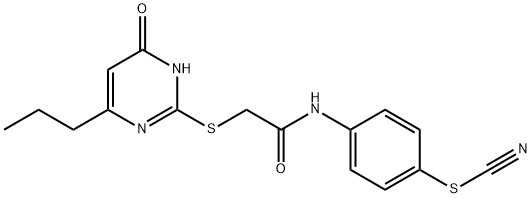 4-({[(4-hydroxy-6-propyl-2-pyrimidinyl)sulfanyl]acetyl}amino)phenyl thiocyanate Struktur