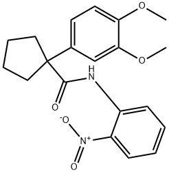 1-(3,4-dimethoxyphenyl)-N-{2-nitrophenyl}cyclopentanecarboxamide Struktur