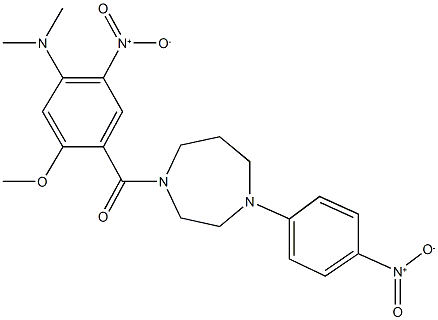 1-{4-(dimethylamino)-5-nitro-2-methoxybenzoyl}-4-{4-nitrophenyl}-1,4-diazepane Struktur