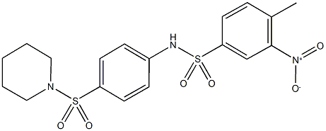 3-nitro-4-methyl-N-[4-(1-piperidinylsulfonyl)phenyl]benzenesulfonamide Struktur