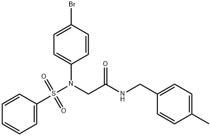 2-[4-bromo(phenylsulfonyl)anilino]-N-(4-methylbenzyl)acetamide Struktur