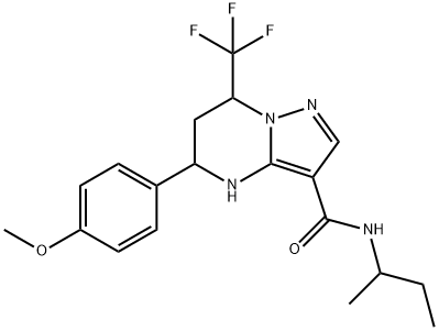 N-(sec-butyl)-5-(4-methoxyphenyl)-7-(trifluoromethyl)-4,5,6,7-tetrahydropyrazolo[1,5-a]pyrimidine-3-carboxamide Struktur