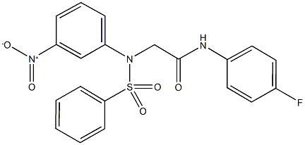 N-(4-fluorophenyl)-2-[{3-nitrophenyl}(phenylsulfonyl)amino]acetamide Struktur