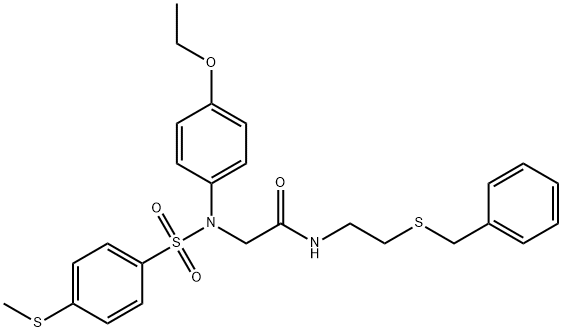 2-([4-(ethyloxy)phenyl]{[4-(methylsulfanyl)phenyl]sulfonyl}amino)-N-{2-[(phenylmethyl)sulfanyl]ethyl}acetamide Struktur