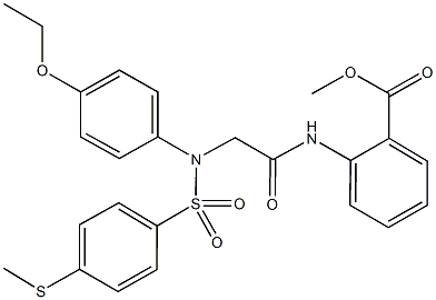 methyl 2-{[([4-(ethyloxy)phenyl]{[4-(methylsulfanyl)phenyl]sulfonyl}amino)acetyl]amino}benzoate Struktur