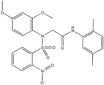 N-(2,5-dimethylphenyl)-2-[({2-nitrophenyl}sulfonyl)-2,4-dimethoxyanilino]acetamide Struktur