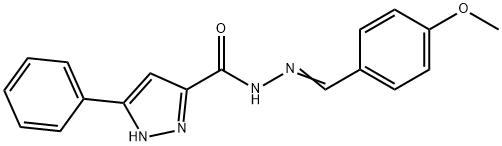 N'-(4-methoxybenzylidene)-3-phenyl-1H-pyrazole-5-carbohydrazide Struktur