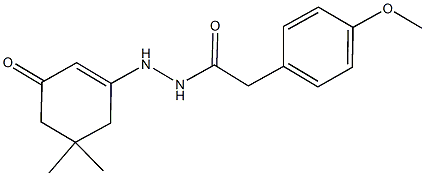 N'-(5,5-dimethyl-3-oxo-1-cyclohexen-1-yl)-2-(4-methoxyphenyl)acetohydrazide Struktur