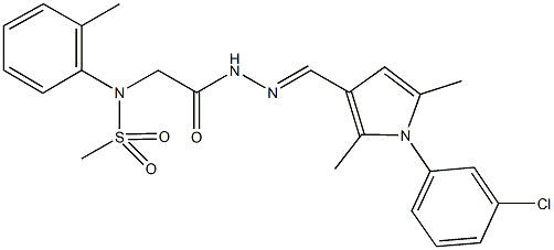 N-[2-(2-{[1-(3-chlorophenyl)-2,5-dimethyl-1H-pyrrol-3-yl]methylene}hydrazino)-2-oxoethyl]-N-(2-methylphenyl)methanesulfonamide Struktur